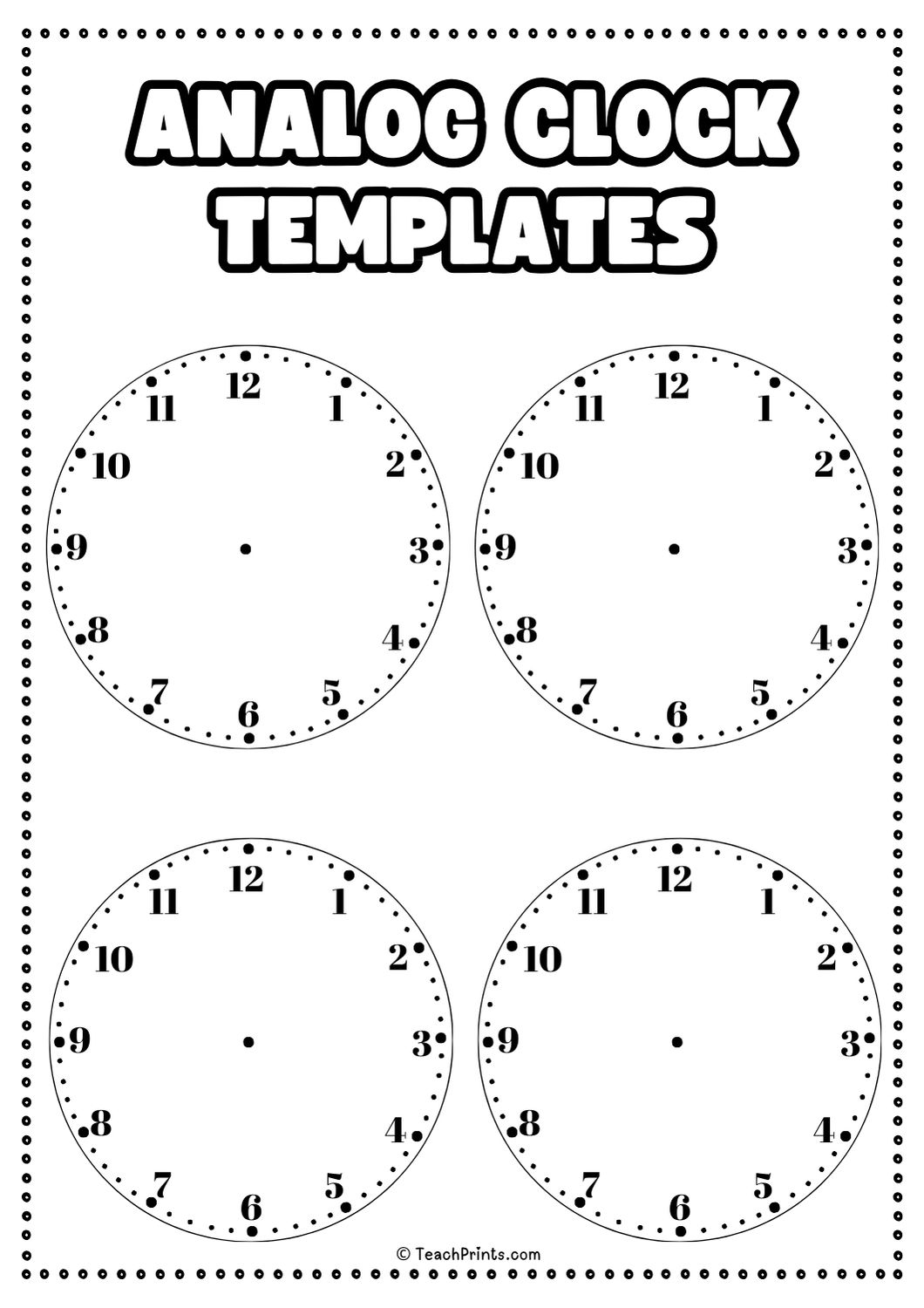 10 Free Printable Clock Face Worksheets Teach Prints 10 Free Printable Clock Face Worksheets Teach Prints