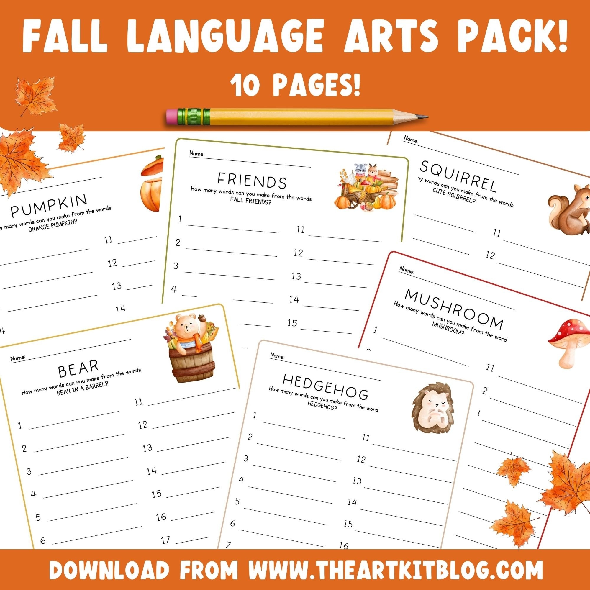 Free Printable Thanksgiving Worksheets Language Arts