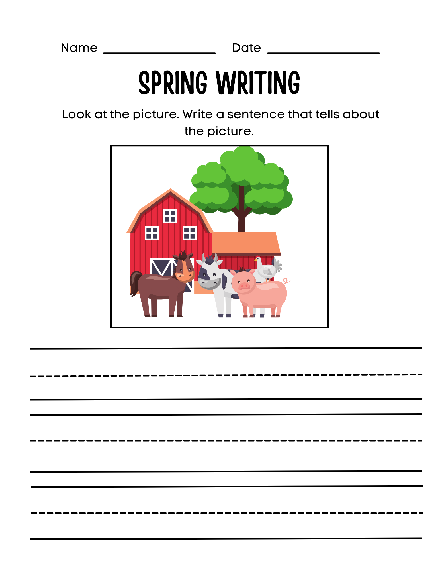 10 FREE Spring Sentence Writing Prompts Xoxoerinsmith