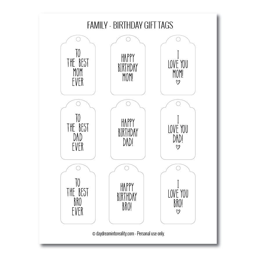 Blank Gift Tags Printable Free Balloon