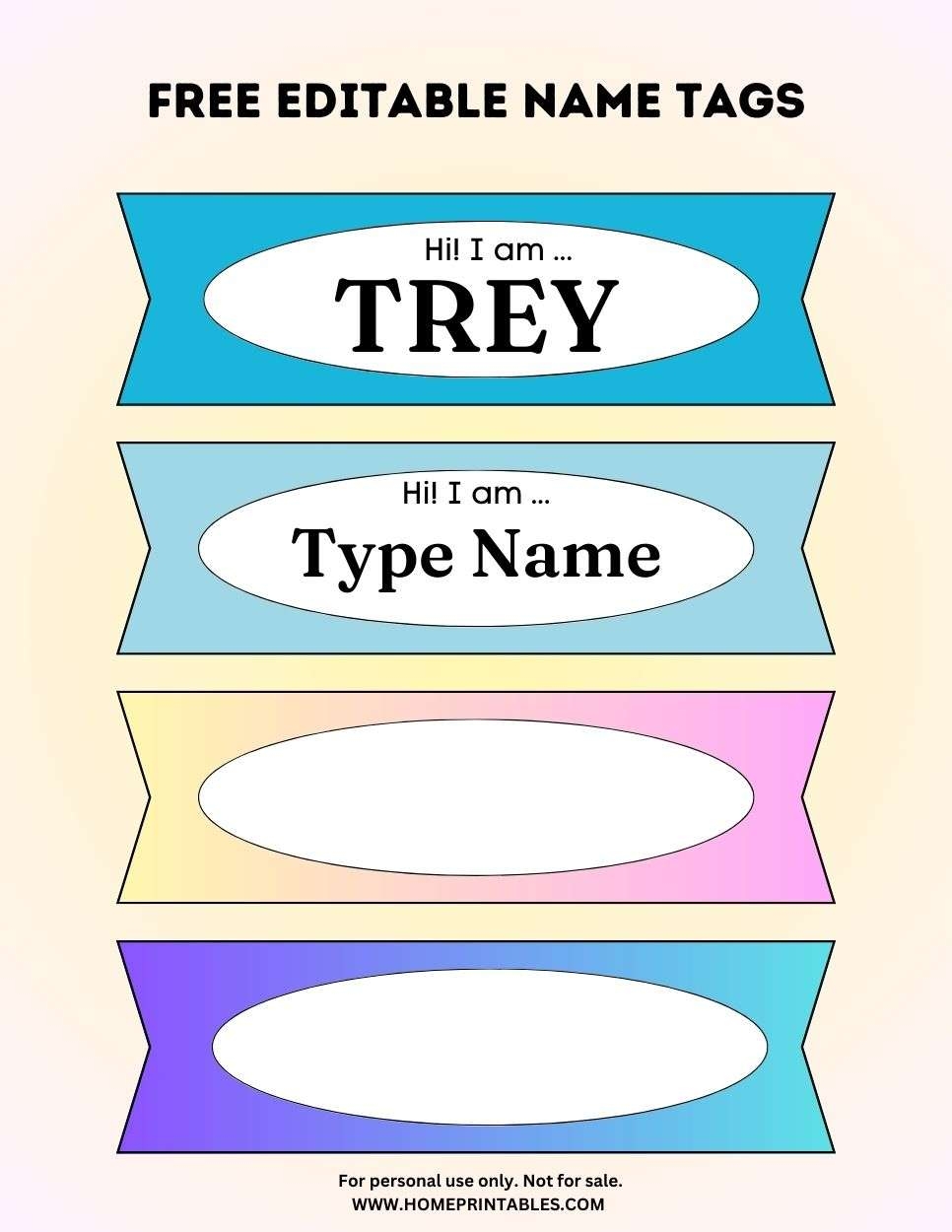 Free Printable Blank Labels Kids