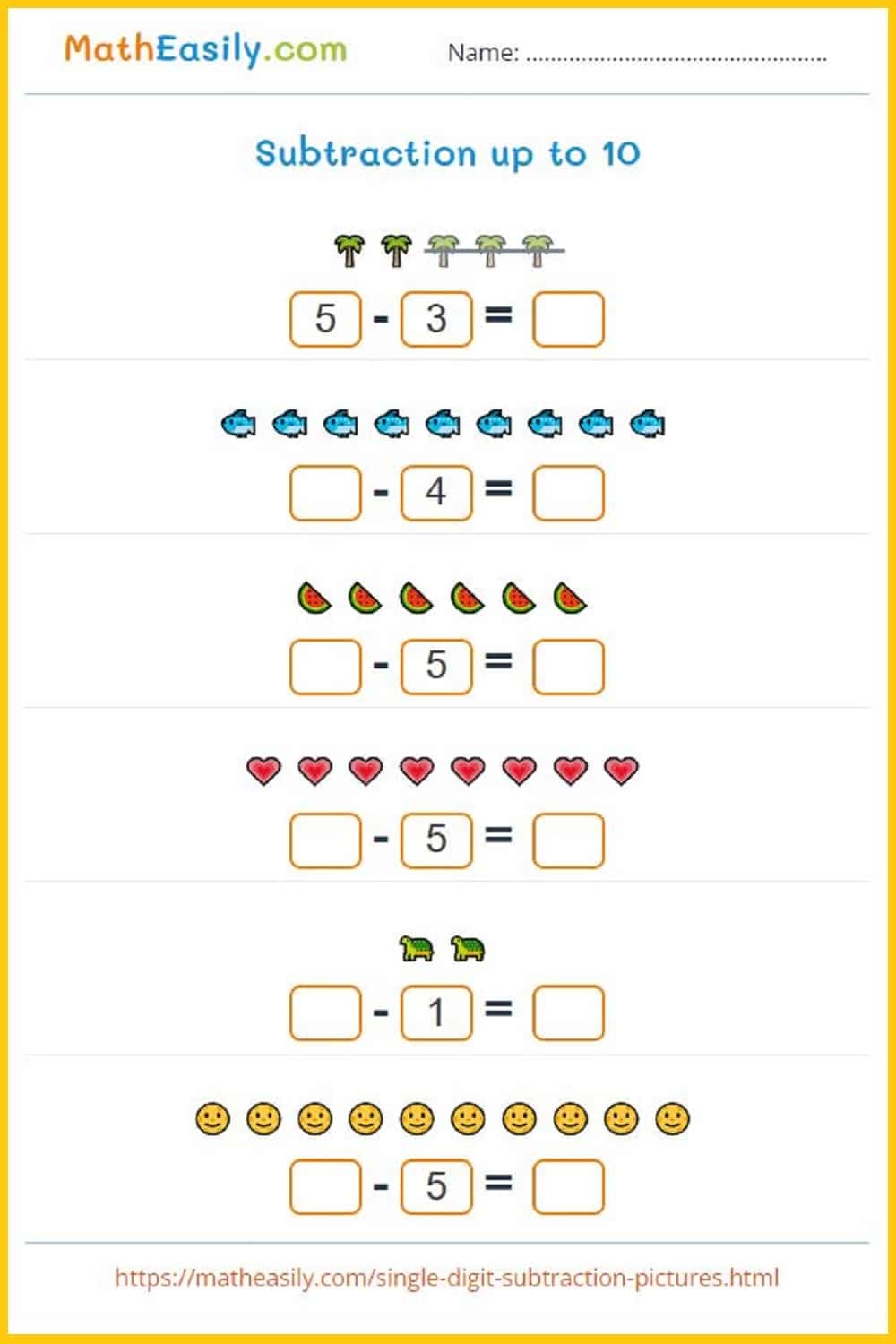 100 Math Subtraction Worksheets PDF Free Download