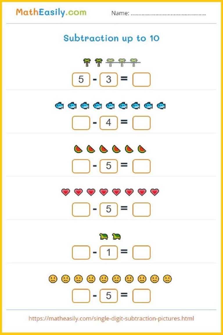 100 Math Subtraction Worksheets PDF Free Download