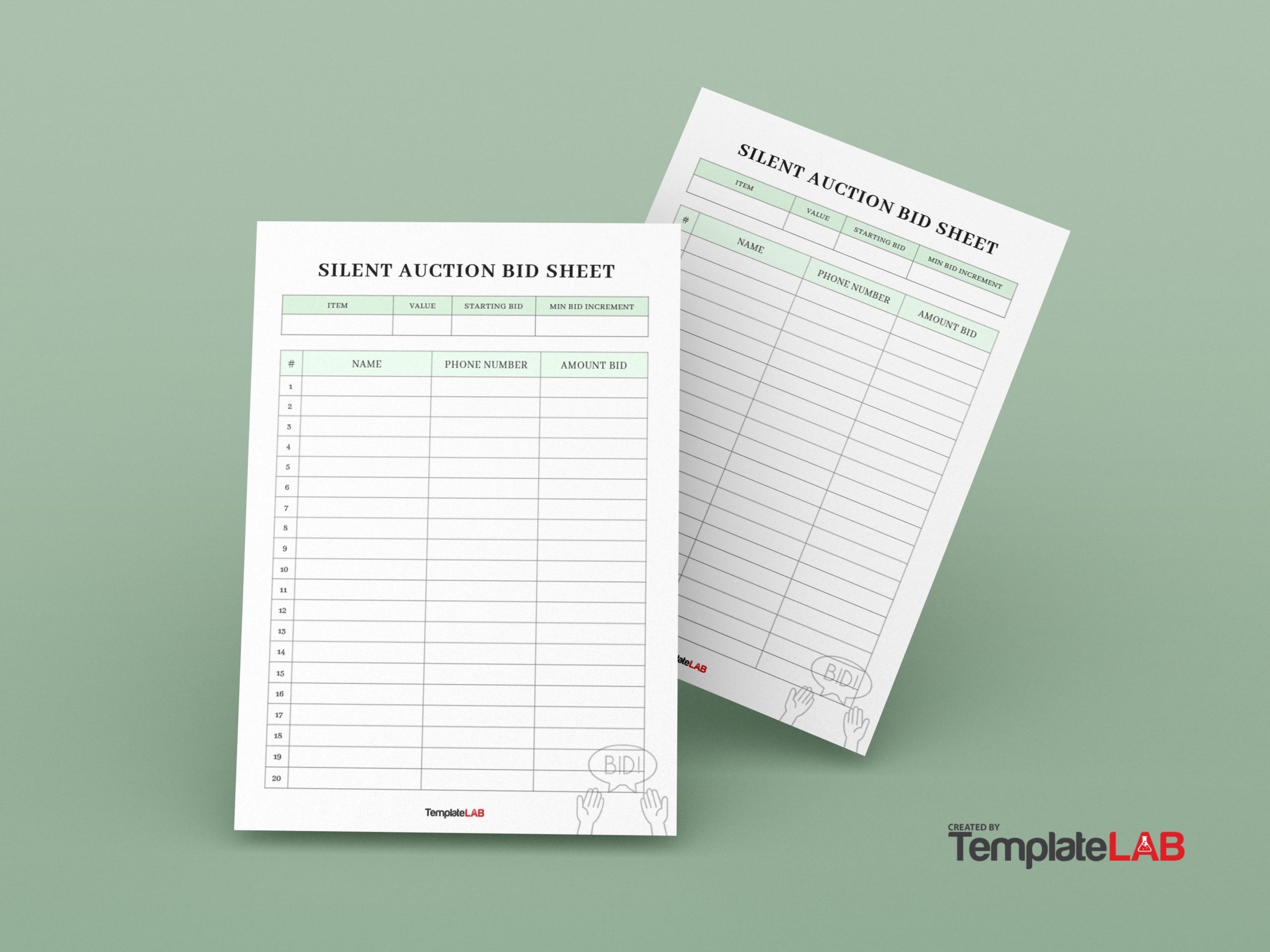 Free Blank Printable Land Offering Bid