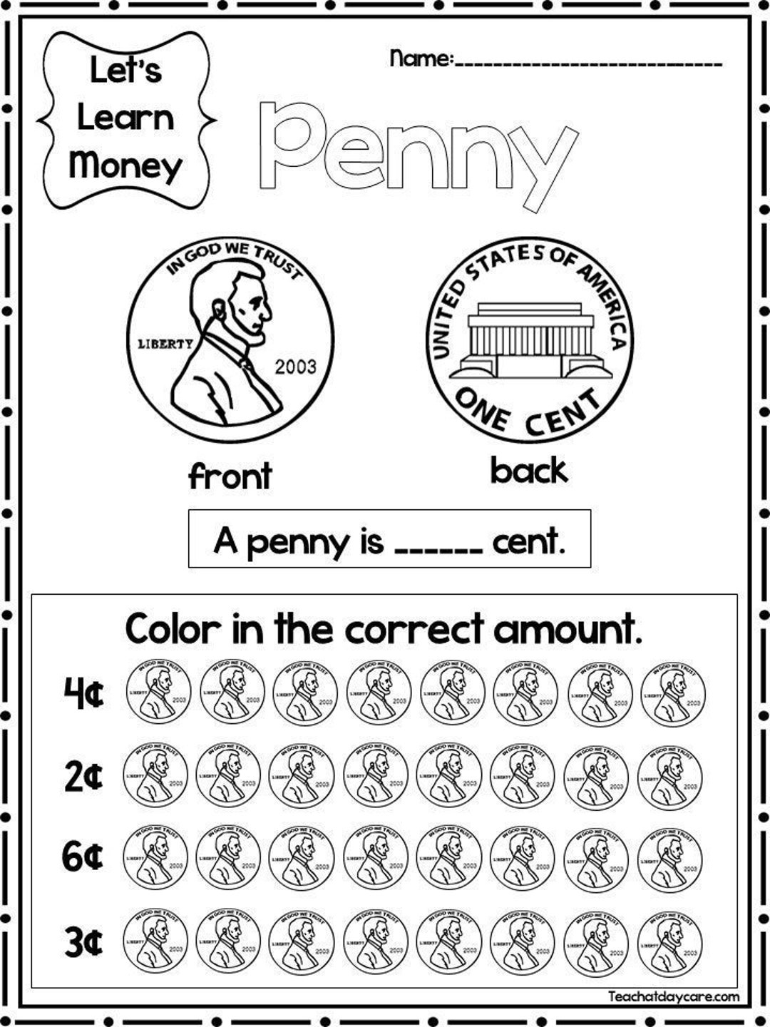 Free Printable Worksheets For Teaching Money