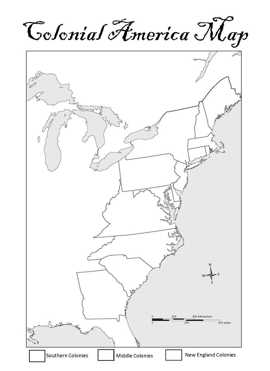 13 Colonies Map Colonial America Map Worksheets Library