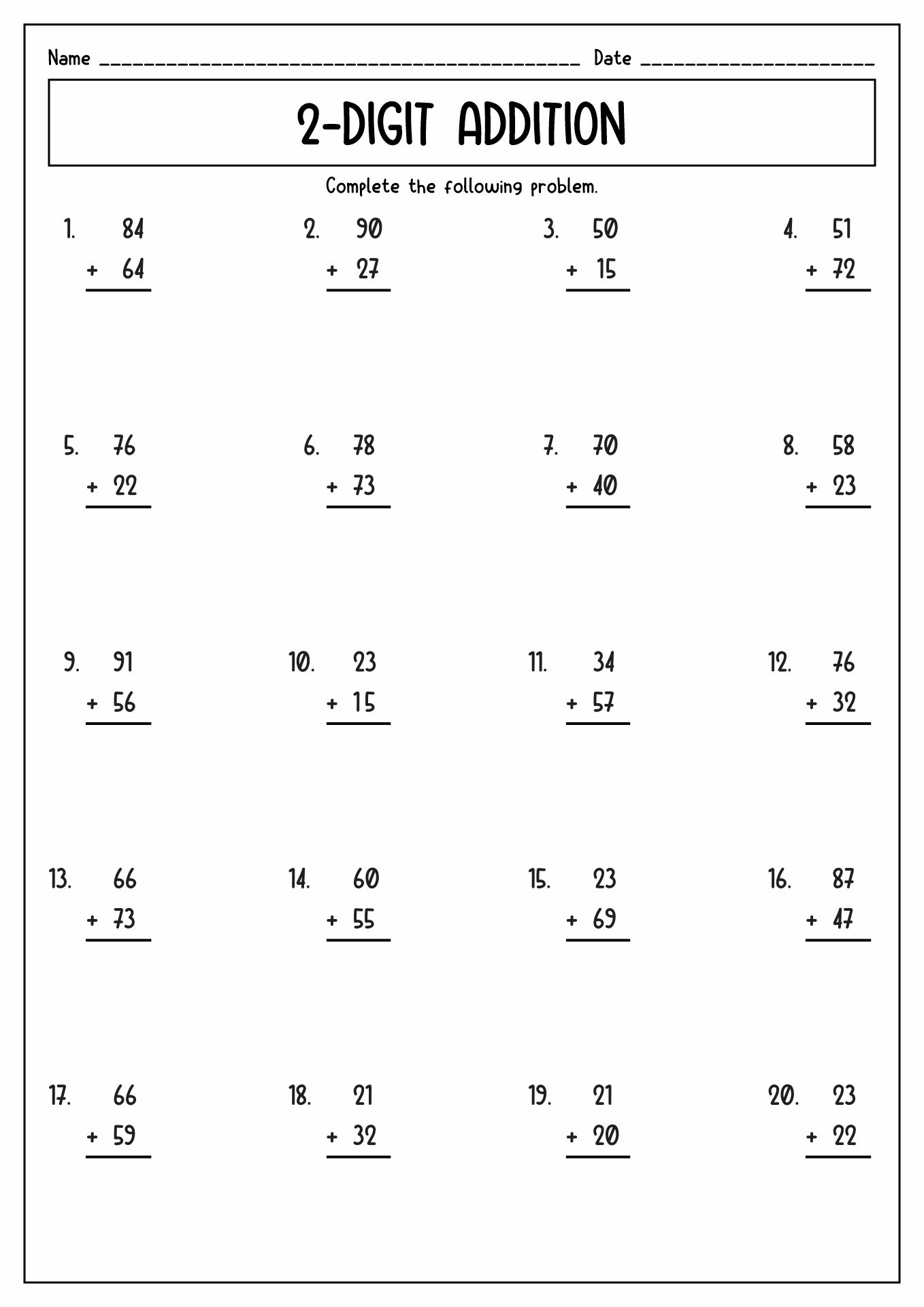 Free Printable Second Grade Mathmultipcation Worksheets Free Printable Second Grade Mathmultipcation Worksheets