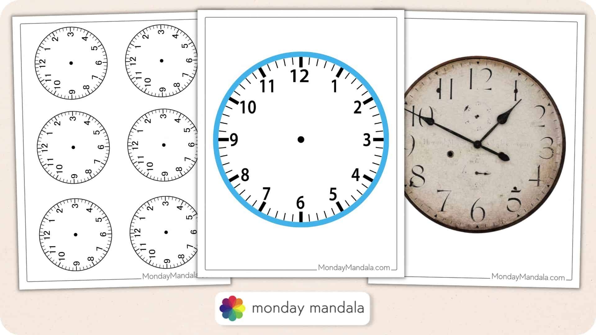 Free Printable Blank Clock