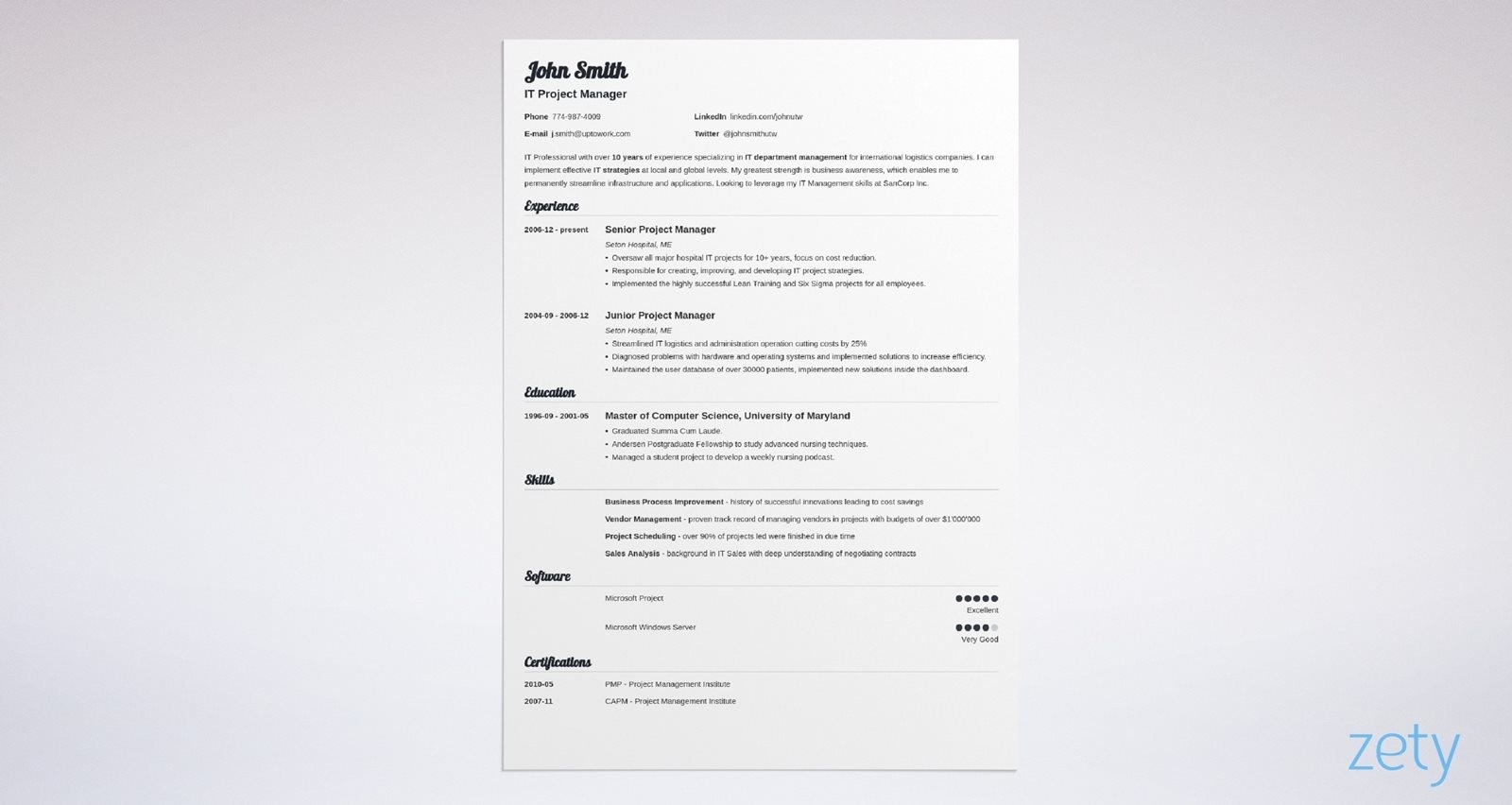 Free Printable Blank Cv Template