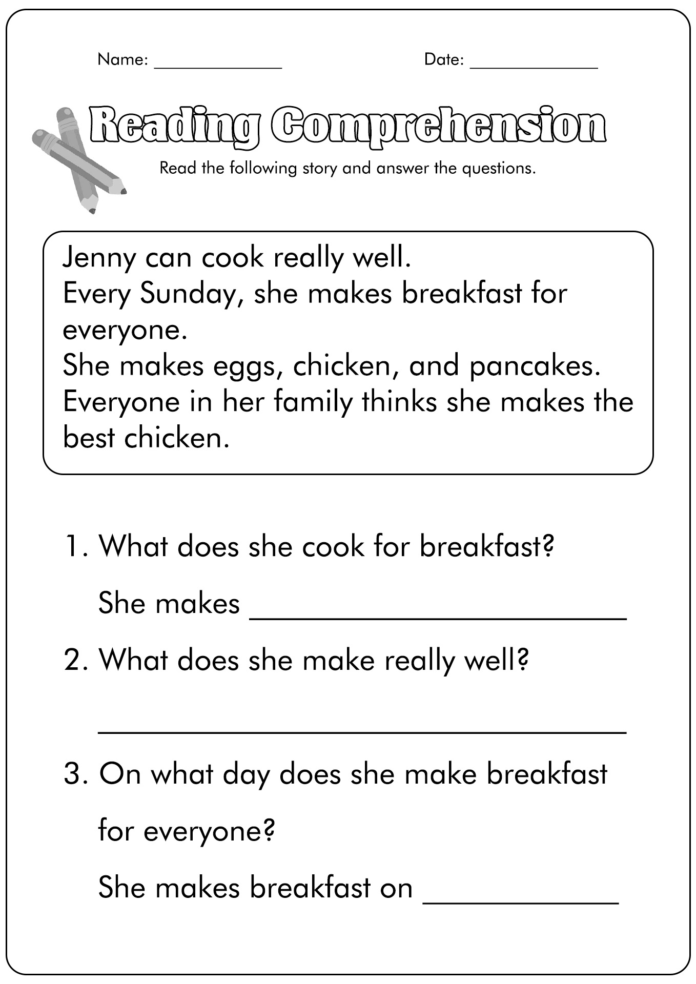 Free Printable Worksheets For Reading Comprehension Free Printable Worksheets For Reading Comprehension