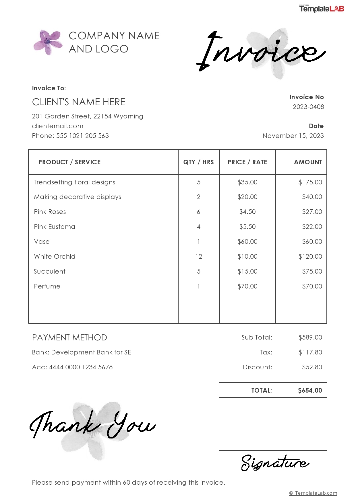 Free Printable Pdf Blank Invoice