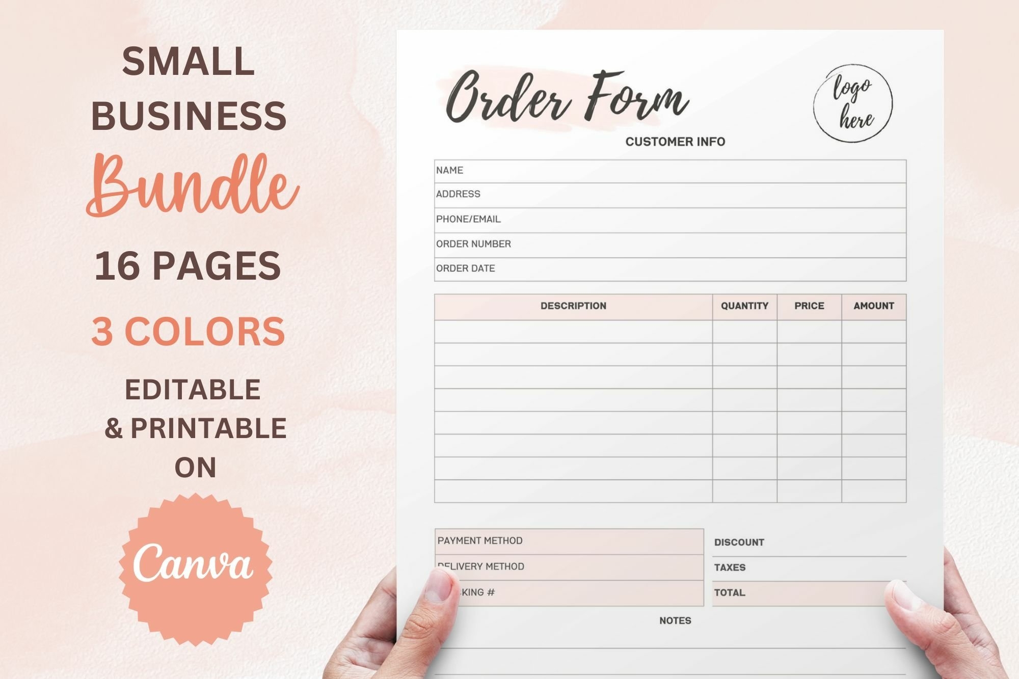 16 Editable Small Business Forms Bundle Orders Template
