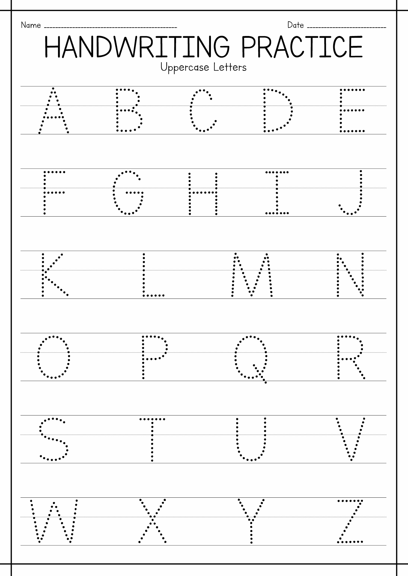 Free Printable Worksheet Writing Practice