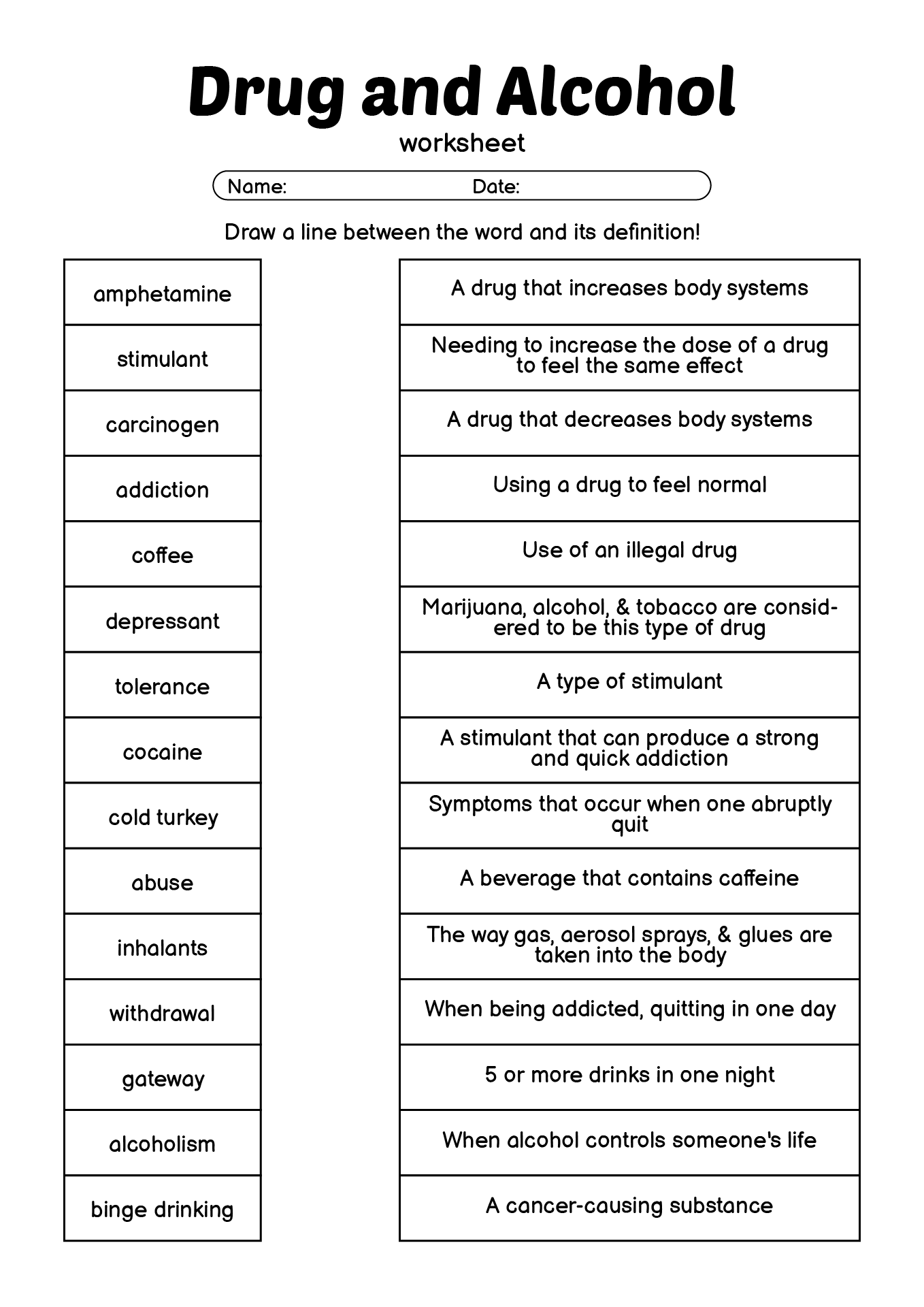 17 Free Printable Drug Worksheets Free PDF At Worksheeto 17 Free Printable Drug Worksheets Free PDF At Worksheeto
