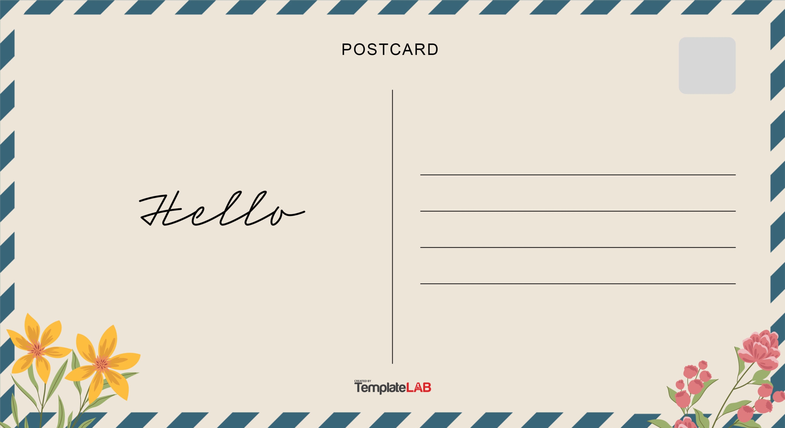 19 Printable Postcard Templates U0026 Designs Word PDF PSD Worksheets Library