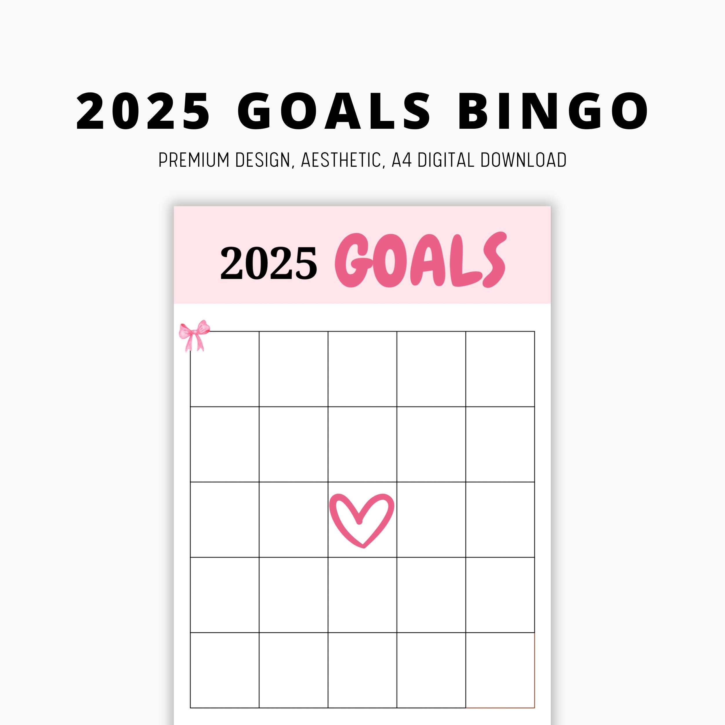 2025 Bingo Card 2025 Goals Bingo Card Vision Board Goal Setting Template Manifesting Kit Dream Life Bingo Sheet New Year Resolutions Etsy