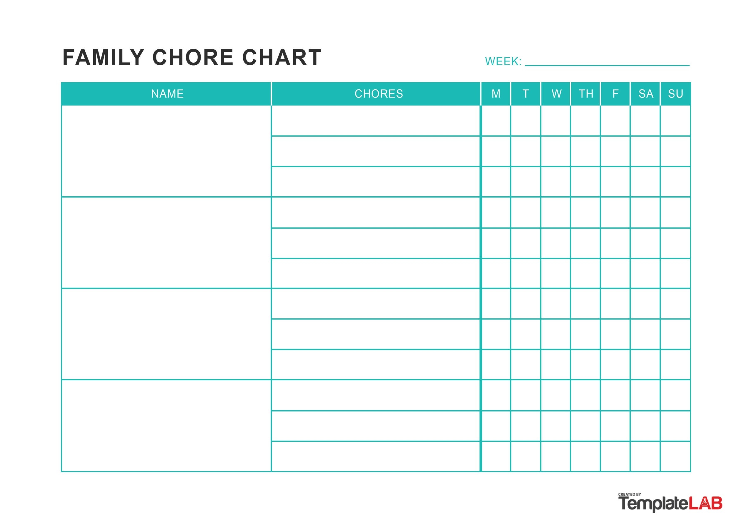 23 FREE Chore Chart Templates For Kids TemplateLab