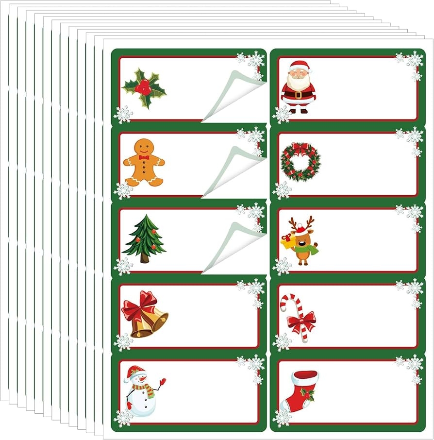 250 Pcs Christmas Address Labels 2 X 4 Inch Foil Snowflake Printable Gift Tags Compatible With Laser And Inkjet Printer Mailing Label 10 Per Sheet For 
