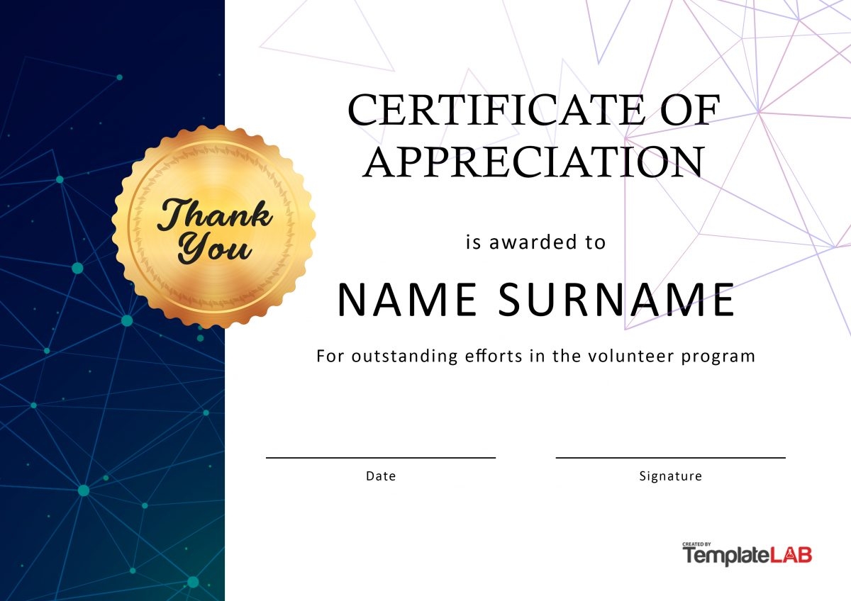 26 Free Certificate Of Appreciation Templates And Letters