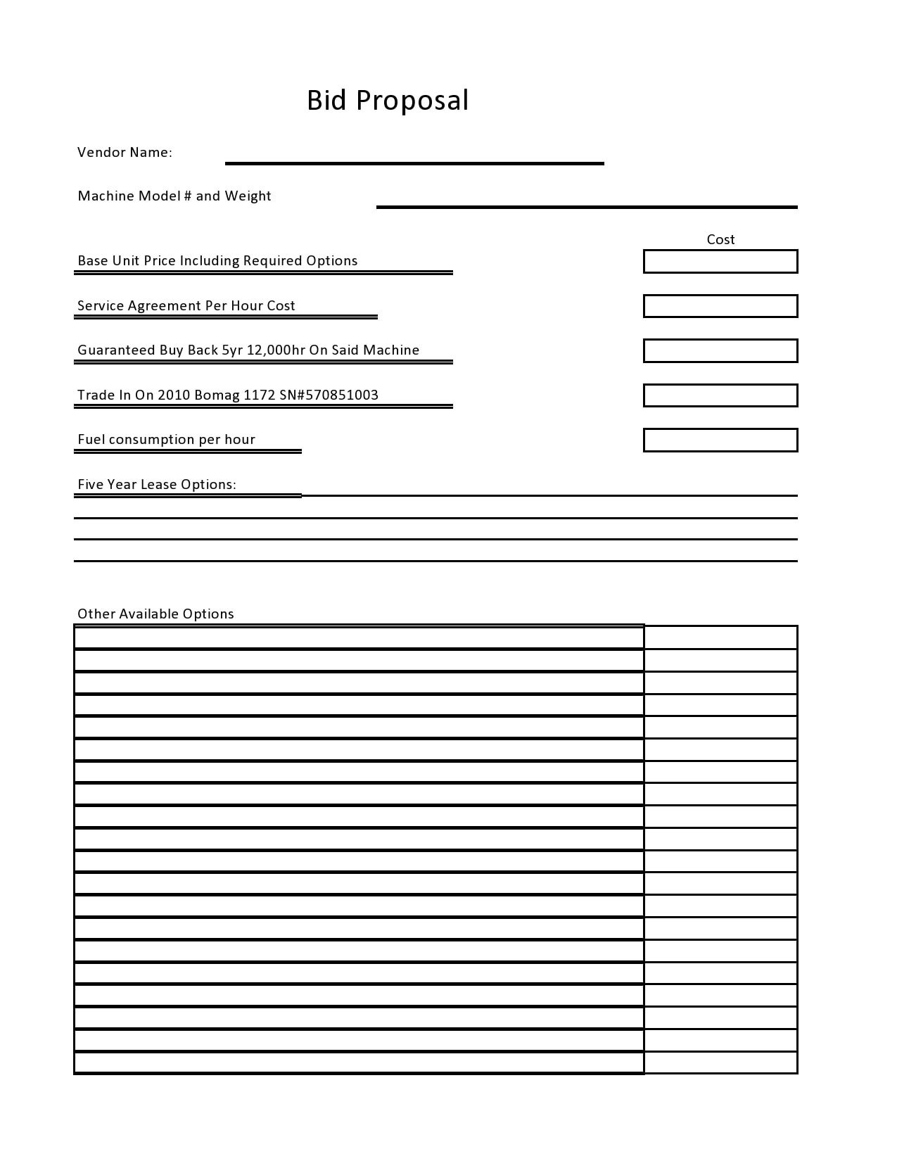 28 Free Bid Proposal Templates U0026 Forms TemplateArchive