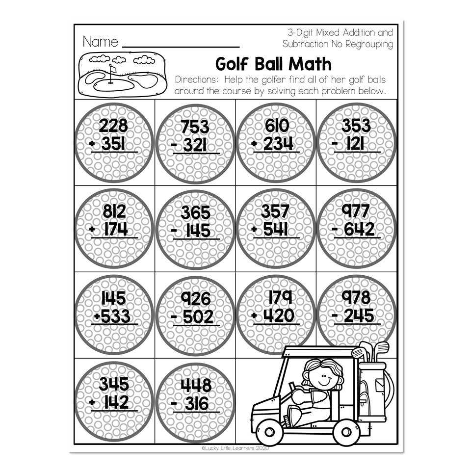 2nd Grade Math Worksheets 3 Digit Mixed Addition And Subtraction 