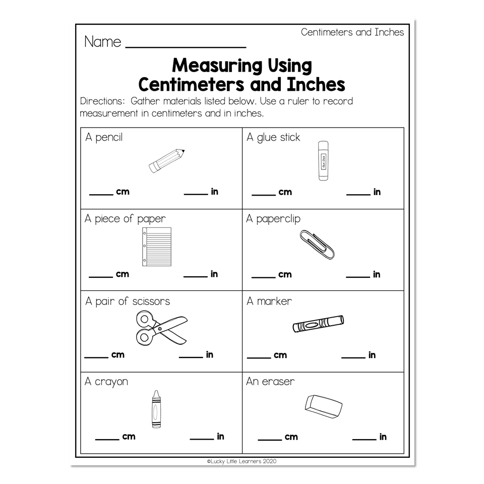 Free Printable Second Grade Measurement Worksheets