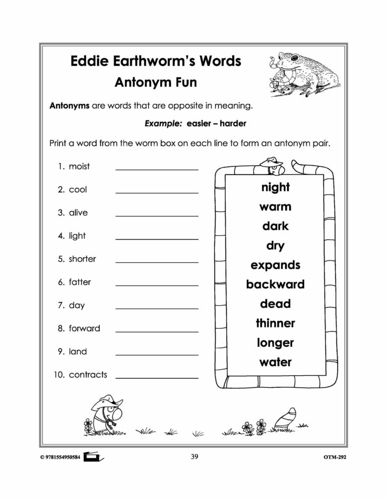 2nd Grade Vocabulary Worksheets Archives About Preschool 