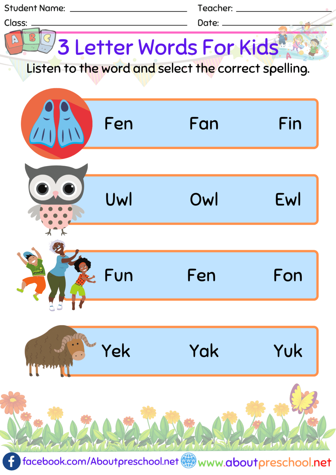 3 Letter Words For Kids Worksheets Archives Page 2 Of 3 About Preschool
