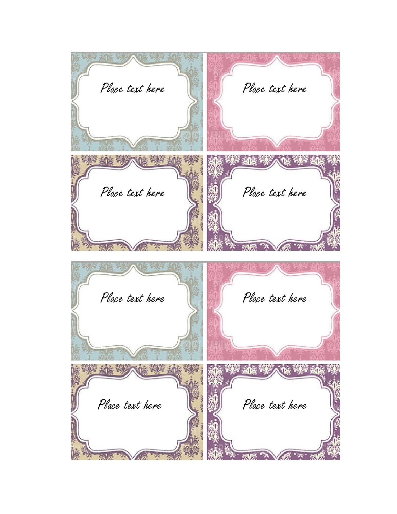 Free Printable Blank Favor Tags