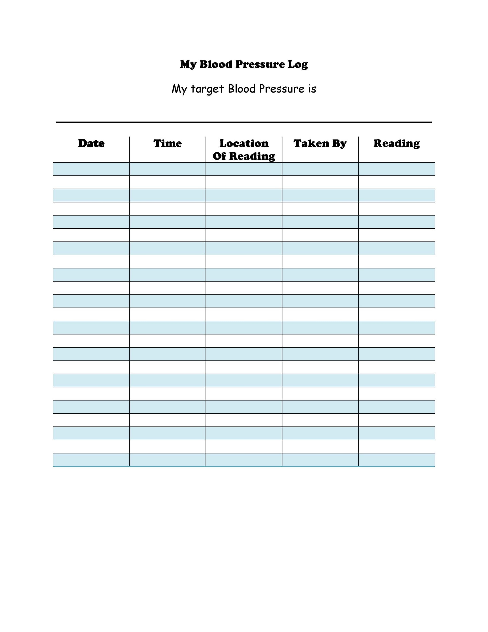 Free Blank Printable Vital Signs Chart