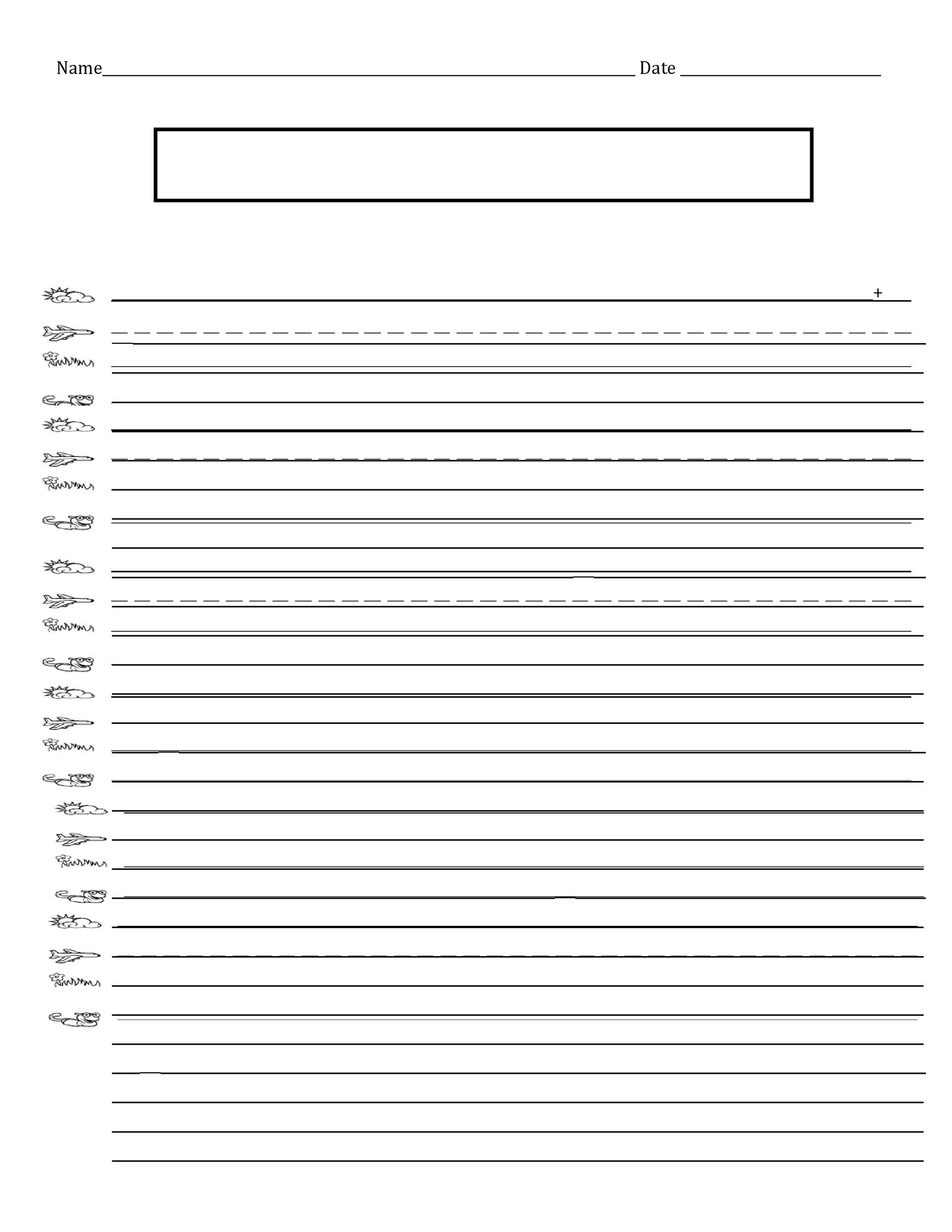 Blank Handwriting Paper Printable Free