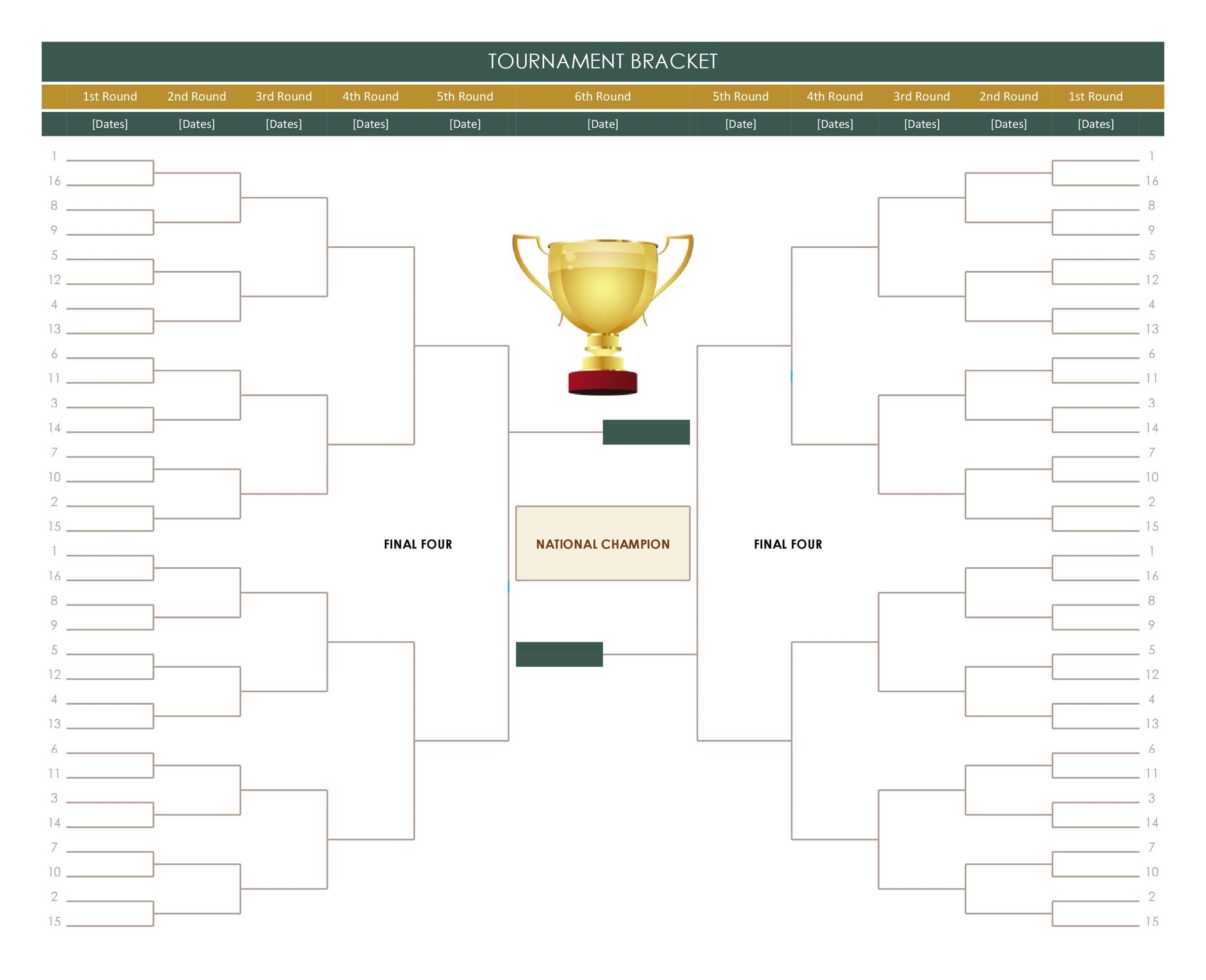 34 Blank Tournament Bracket Templates u0026100 FREE TemplateLab