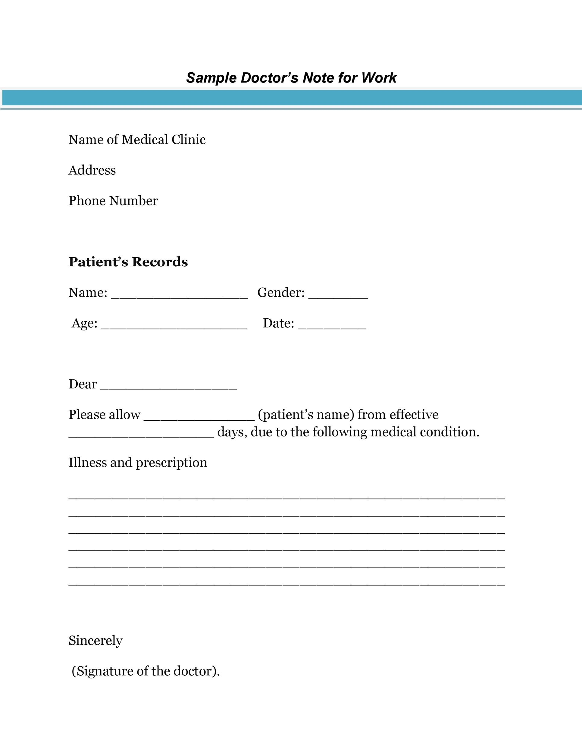 36 Free Doctor Note Templates for Work Or School 36 Free Doctor Note Templates for Work Or School