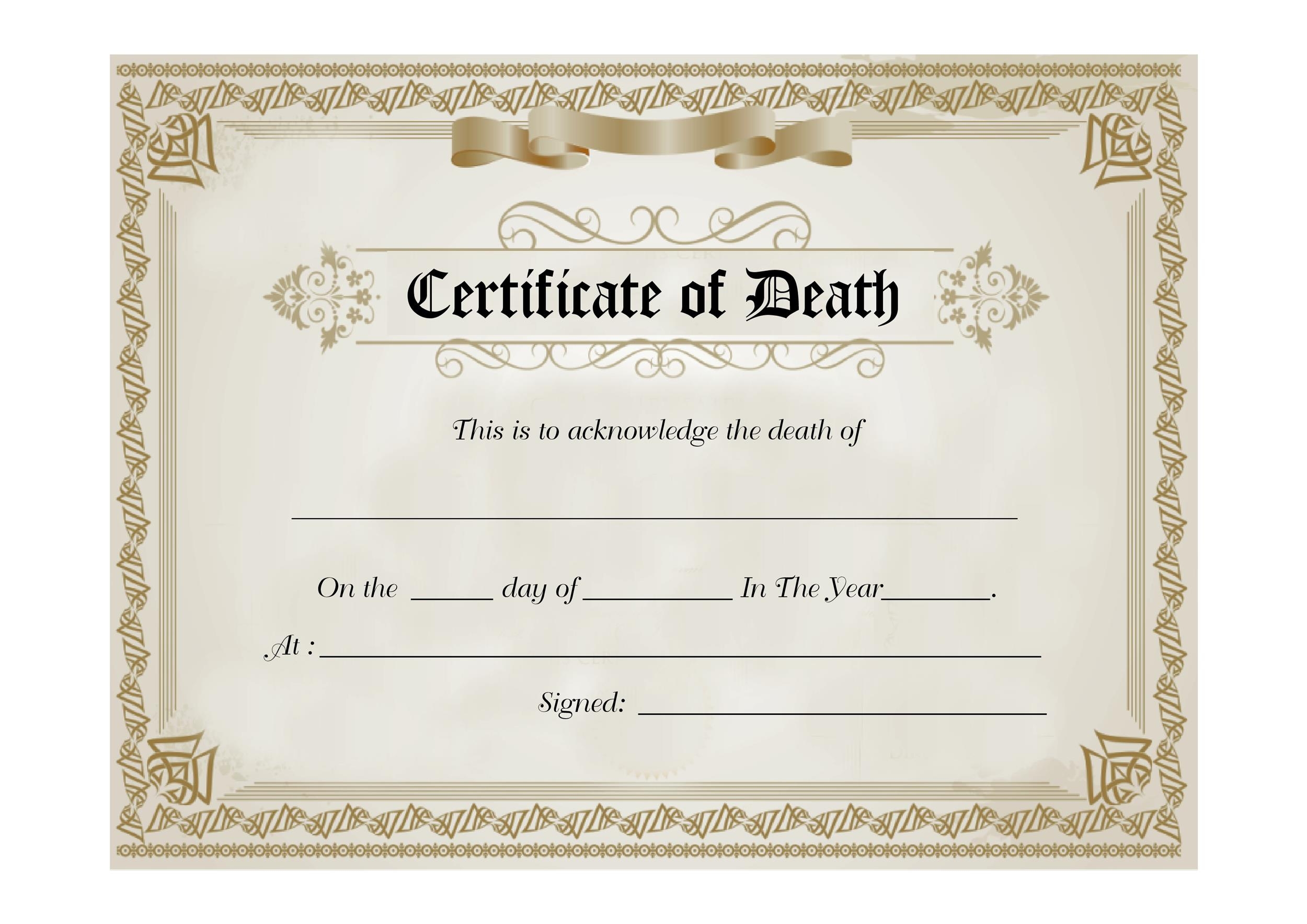 37 Blank Death Certificate Templates 100 FREE TemplateLab