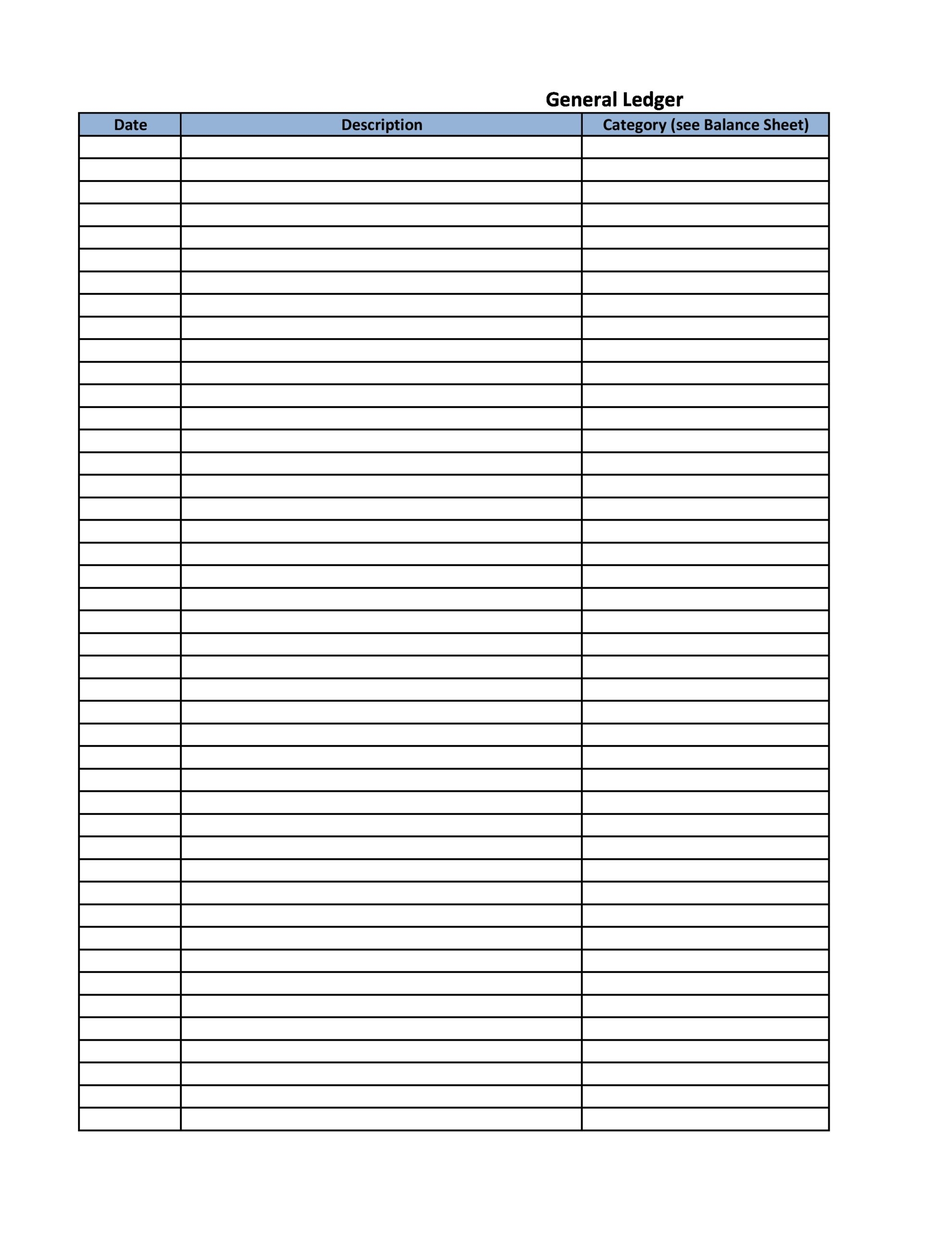 Free Printable Blank Ledger Forms