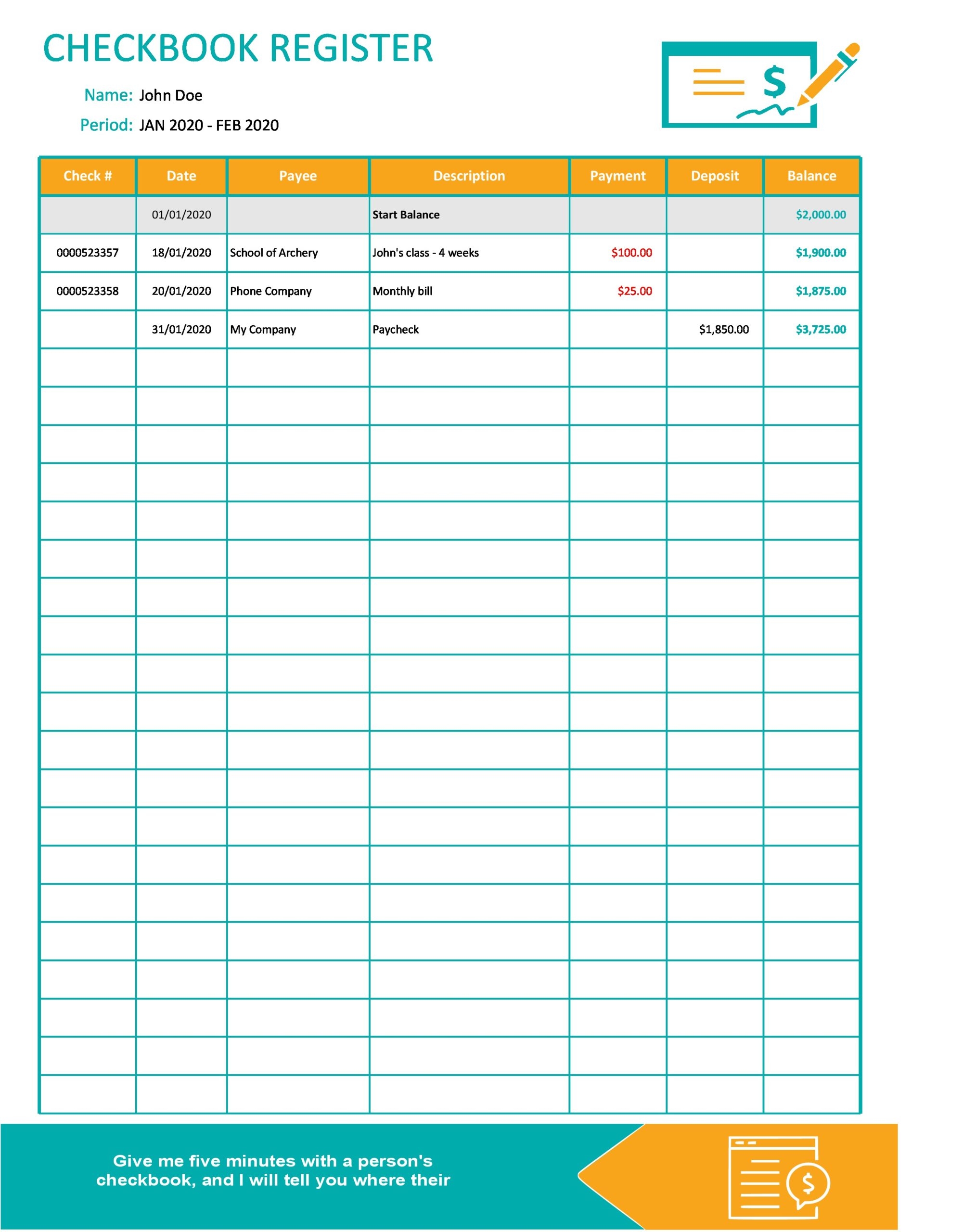 Free Printable Blank Bank Ledger Sheet