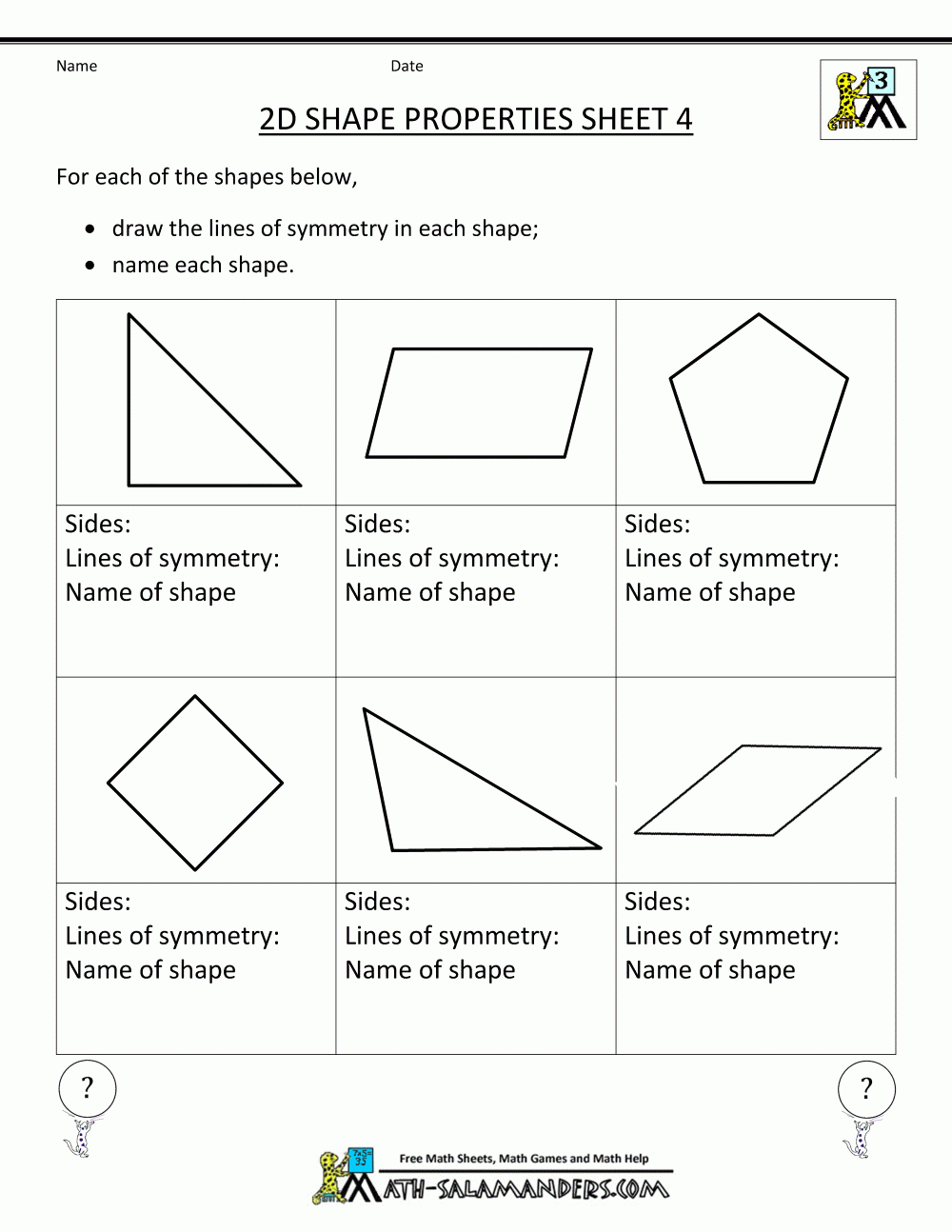 3rd Grade Geometry Worksheets