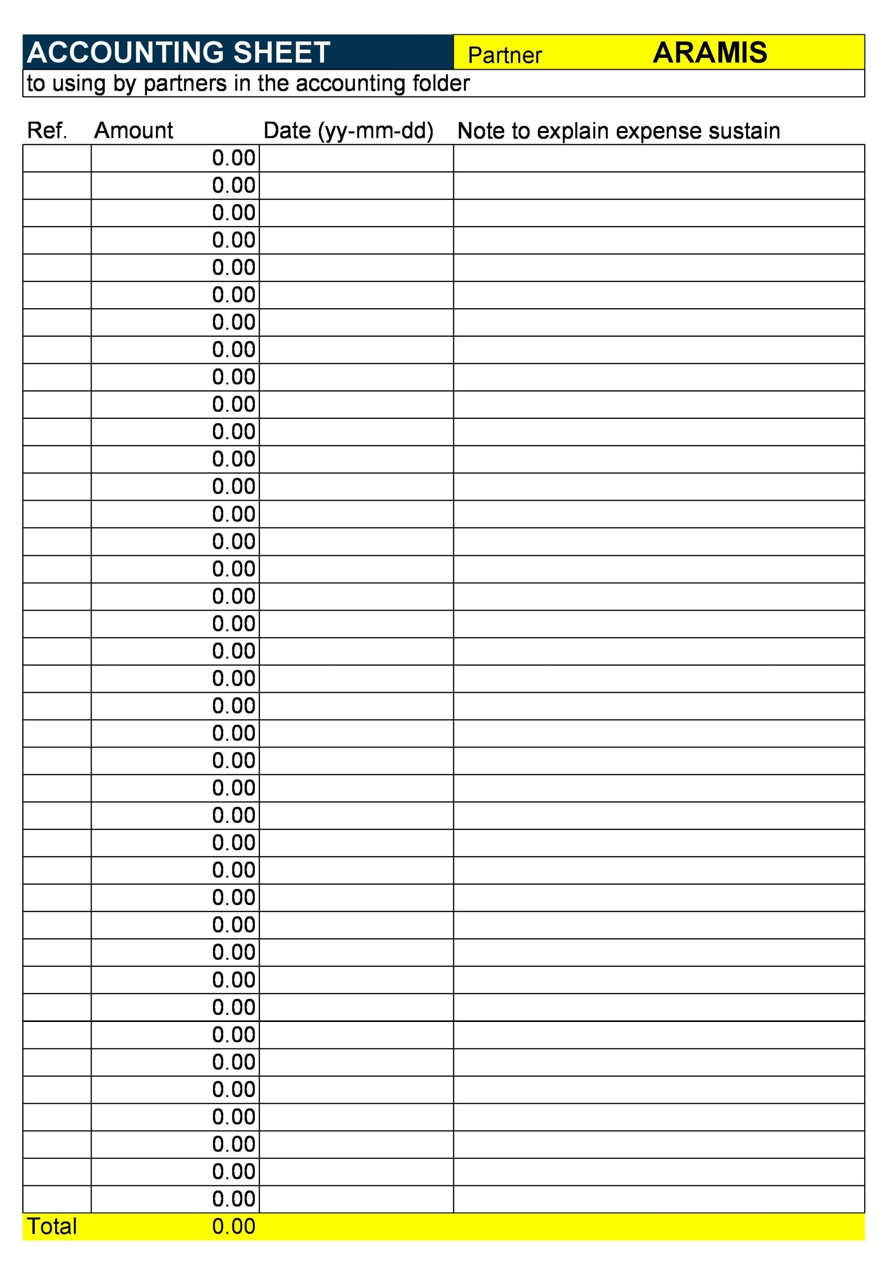 Free Blank Printable Accounting Sheets