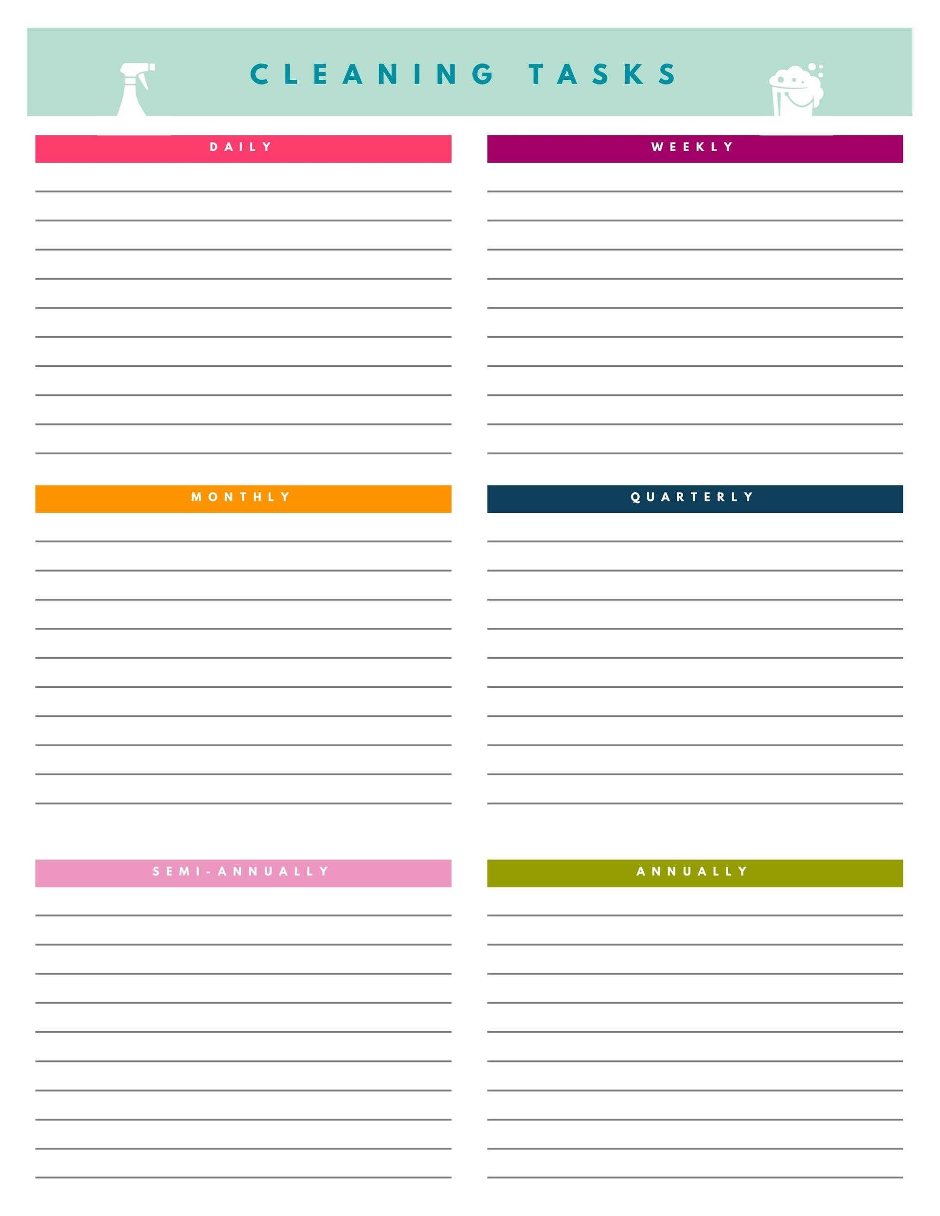 40 Printable House Cleaning Checklist Templates TemplateLab