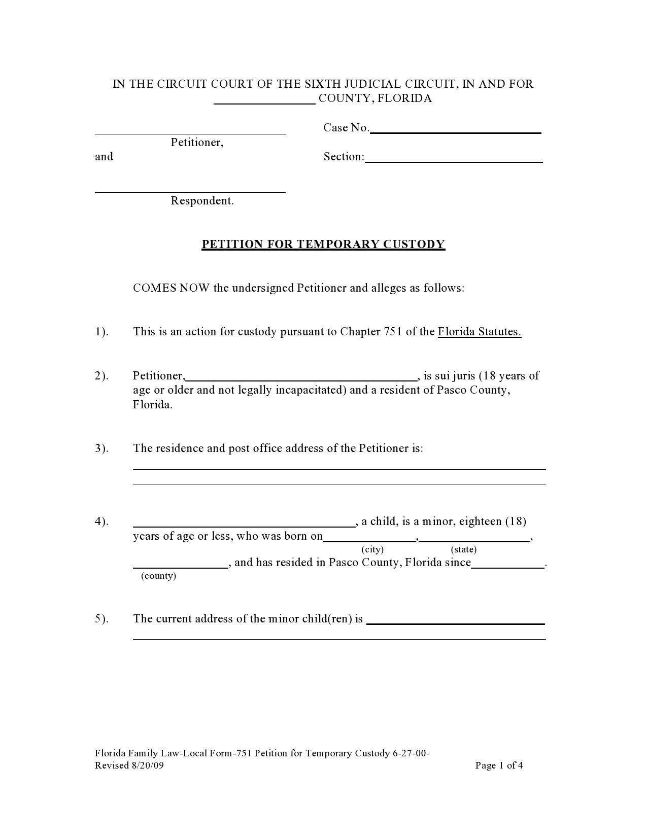 40 Printable Temporary Guardianship Forms All States 