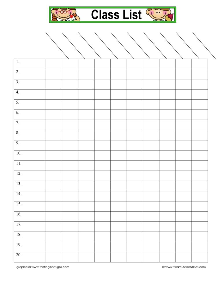46 Class Roster Templates u0026 Class List Examples 