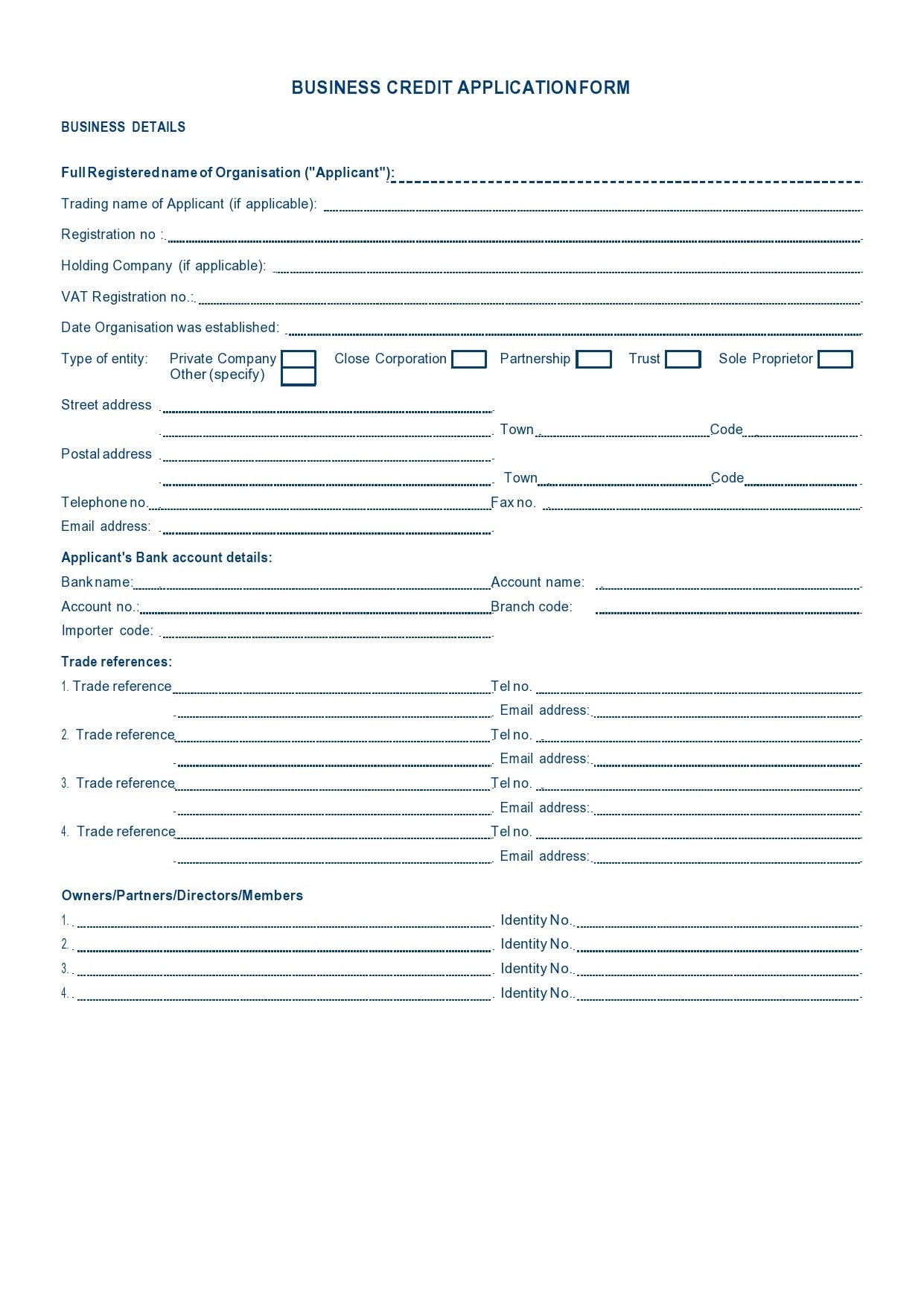 Free Printable Blank Business Forms