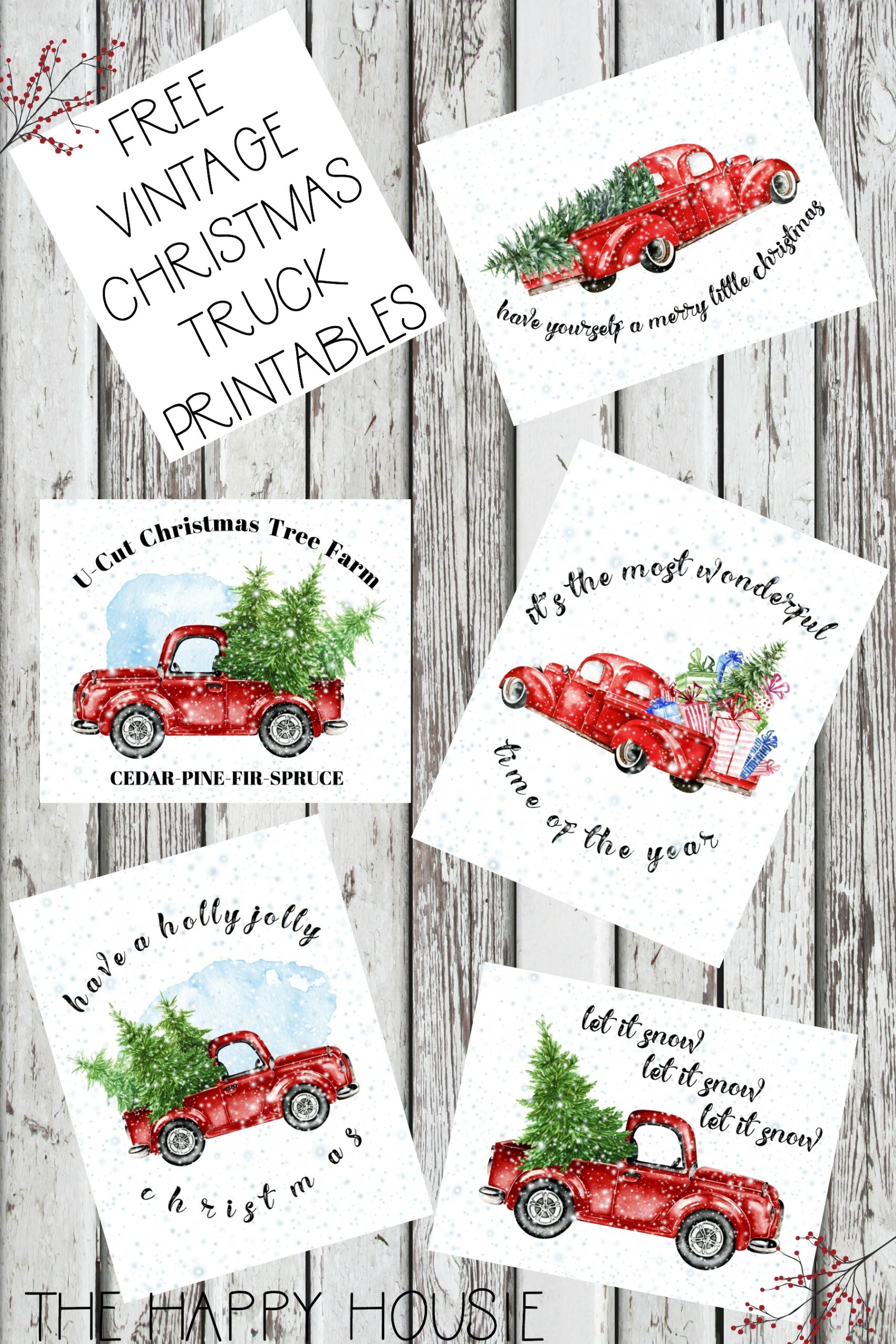 5 Free Vintage Truck Christmas Printables The Happy Housie