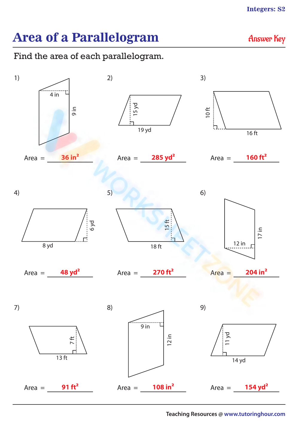 50 Free Interactive Parallelogram Worksheet Collection 