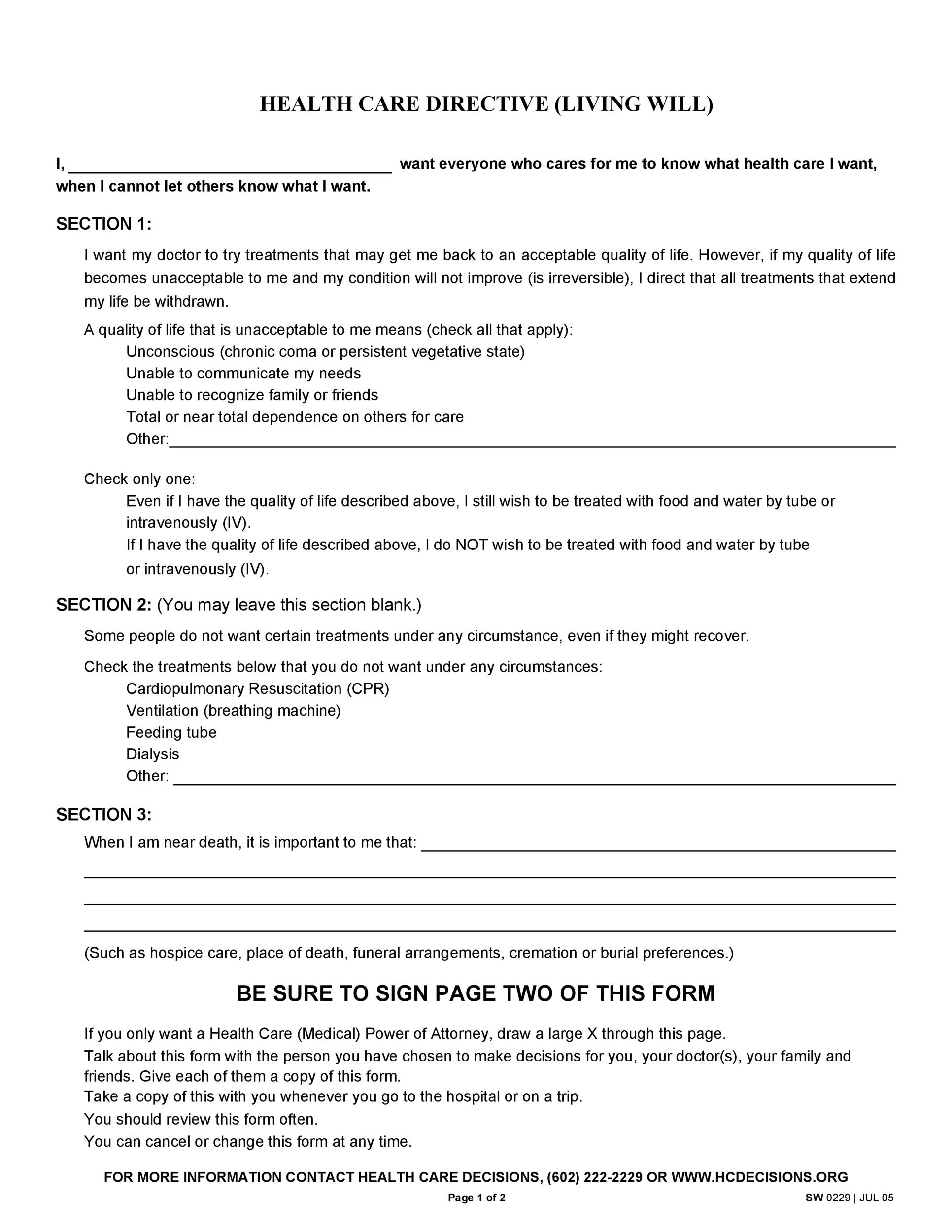 Free Printable Blank Living Wills Free Printable Blank Living Wills