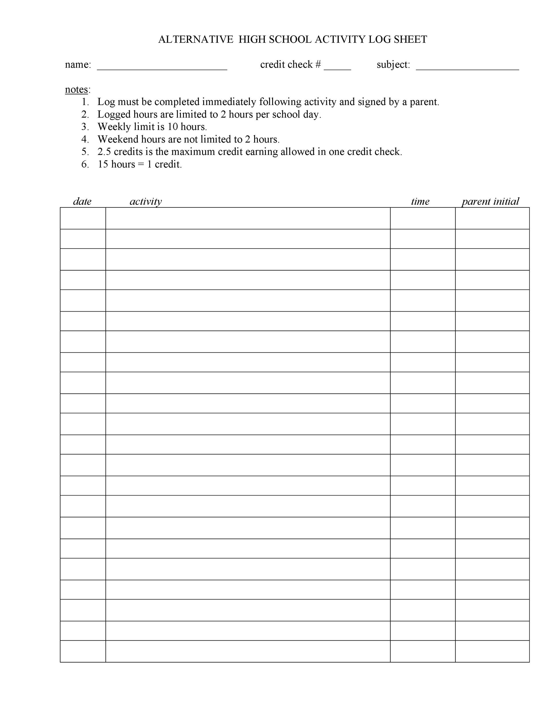 Free Printable Blank Distribution Log