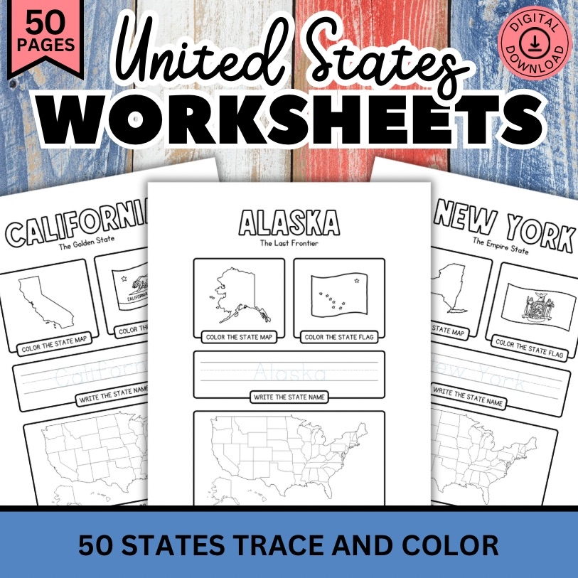 Free Printable State Flag Worksheets