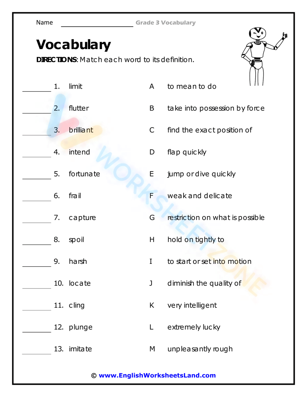 50 Vocabulary Worksheets For 3rd Grade On Quizizz Free 