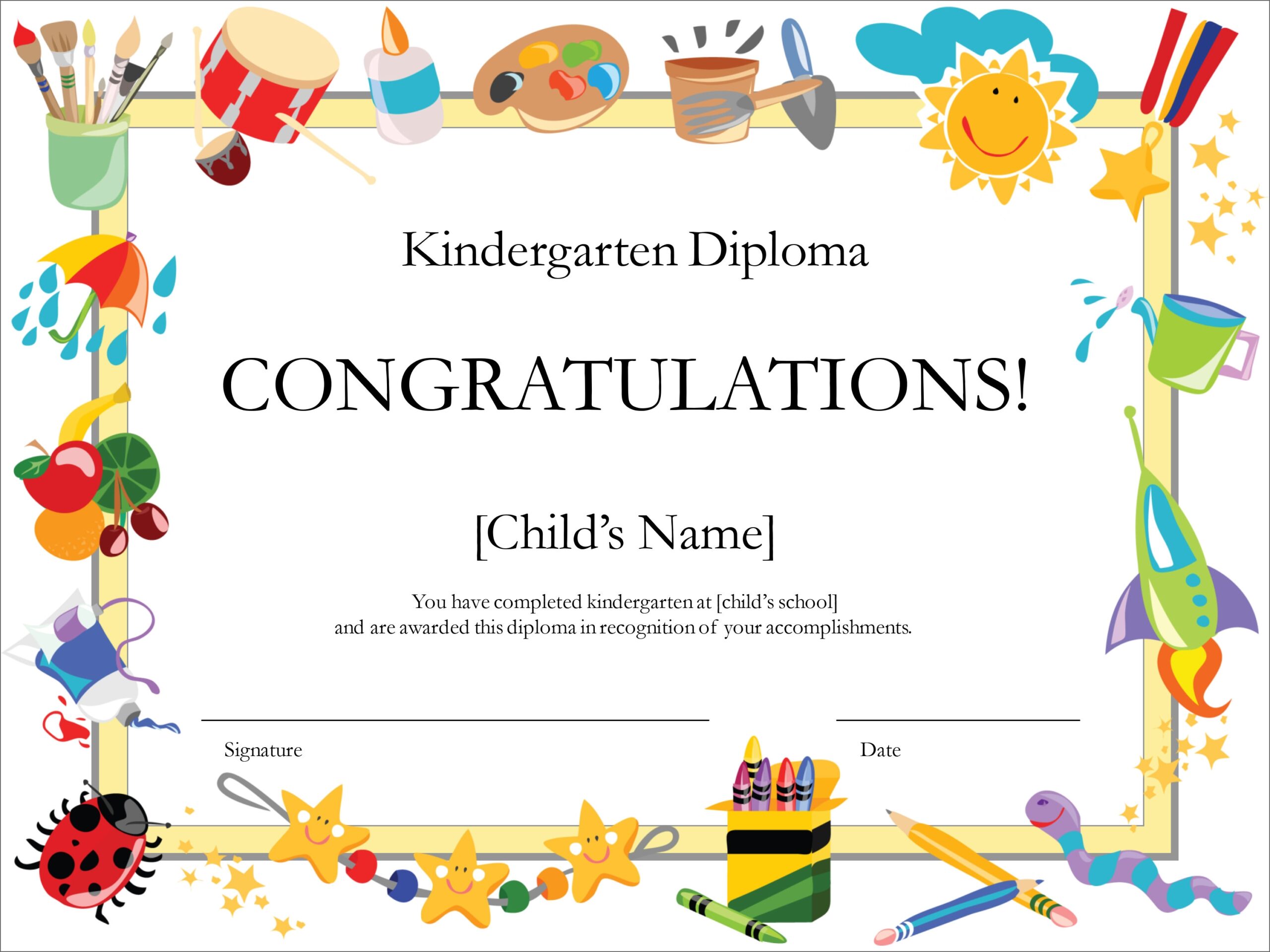 Blank Free Printable Preschool Award Templates Blank Free Printable Preschool Award Templates