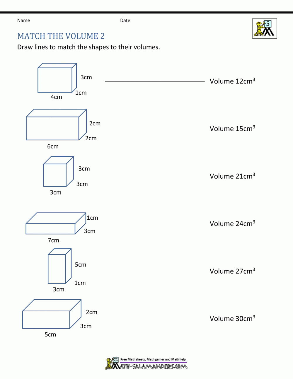 5th Grade Volume Worksheets 5th Grade Volume Worksheets